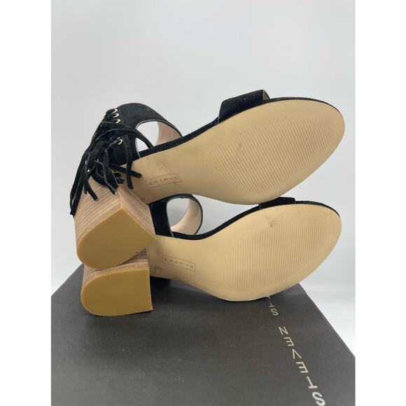 Steve Madden Luisa Black Suede Heels w/ Fringe Size 8.5 - Picture 5 of 5